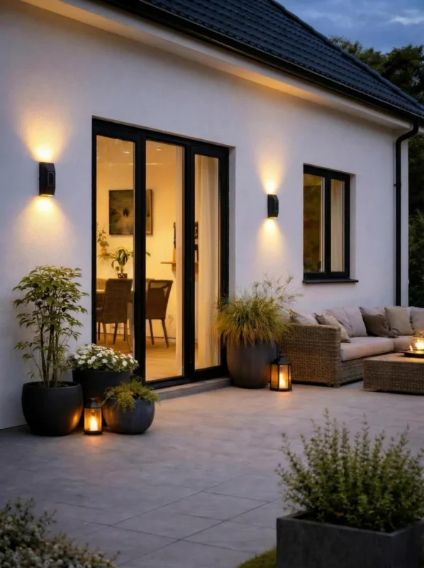 Wandleuchte mit Solarzellen – Up & Down 4 Stück