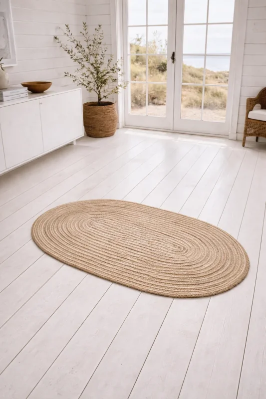 Geflochtener Juteteppich - Oval
