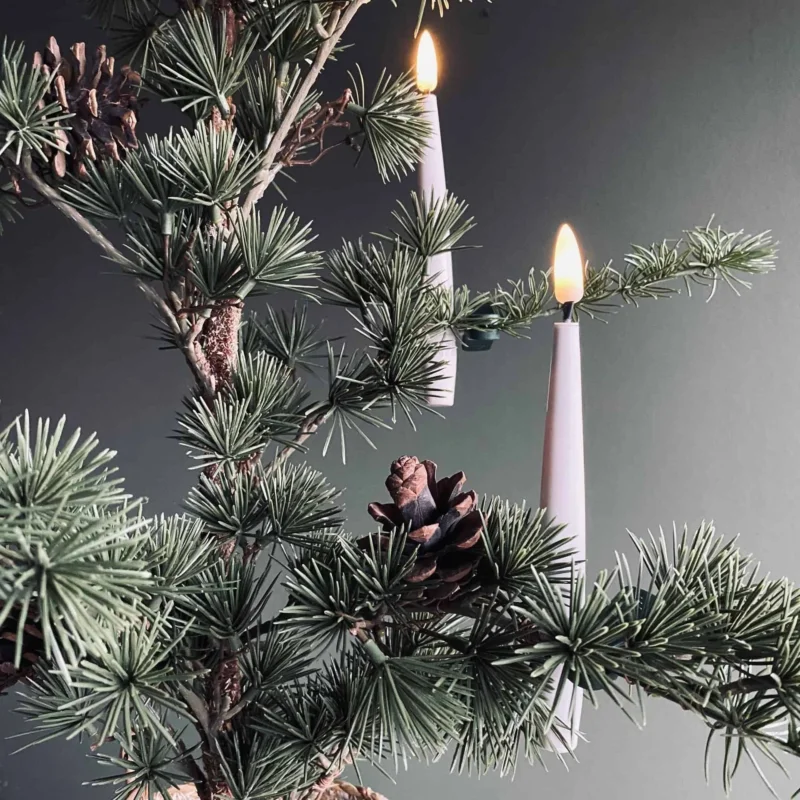 Juletræslys med 10 lys på klemme - 3d væge // Ink fjernbetjening - VIAMAJA.DK