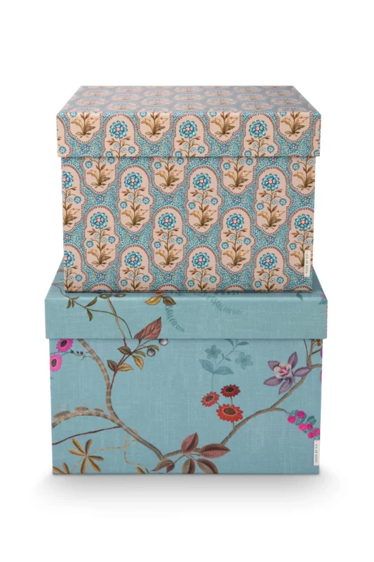 PiP Studio Set/2 Schachtel Quadrat Blooming Tales
